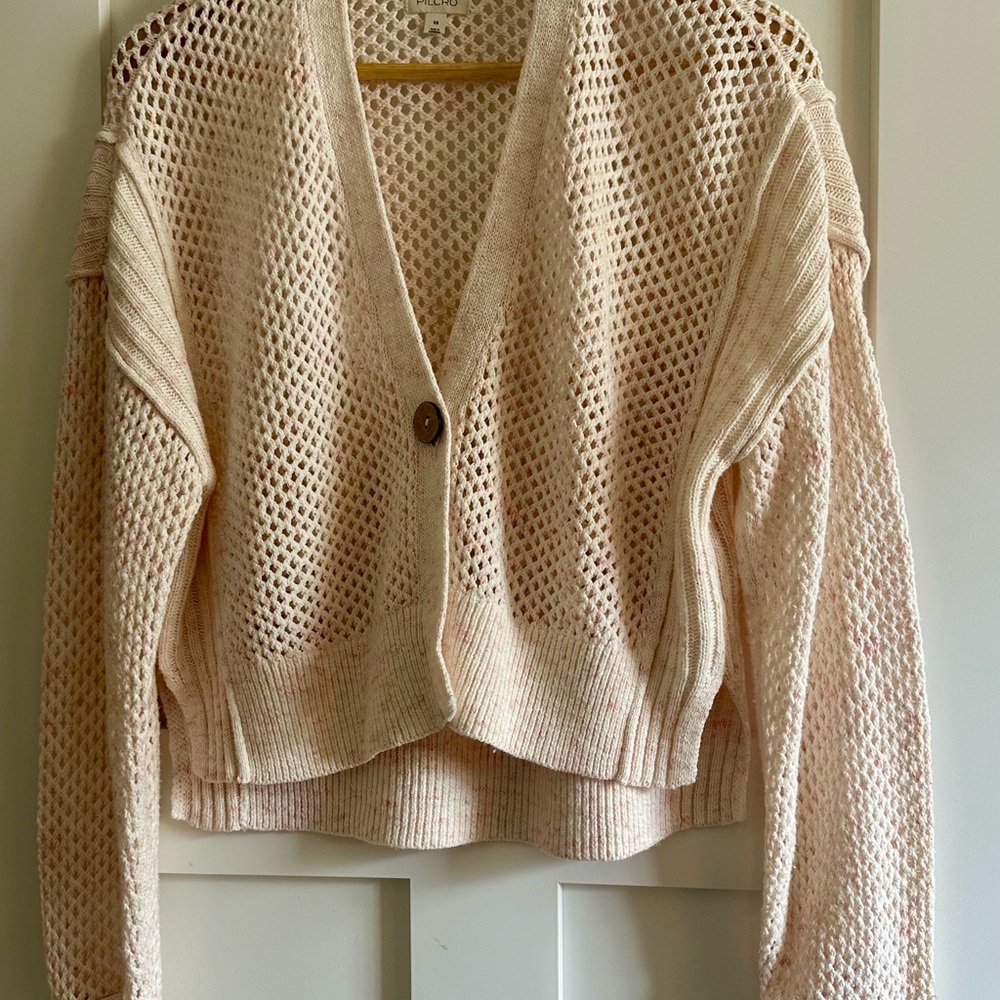 Pilcro open weave beach cardigan. Button front. Sz xs - Picture 6 of 6